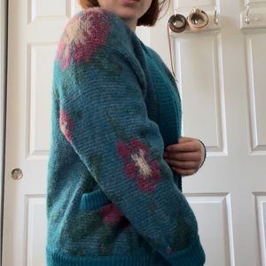 Wool Sweater with Floral Details